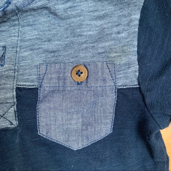 🌟3/$15🌟Oshkosh Navy Blue Polo Pocket Tee Colour Block Baby Size 12M - Picture 6 of 7